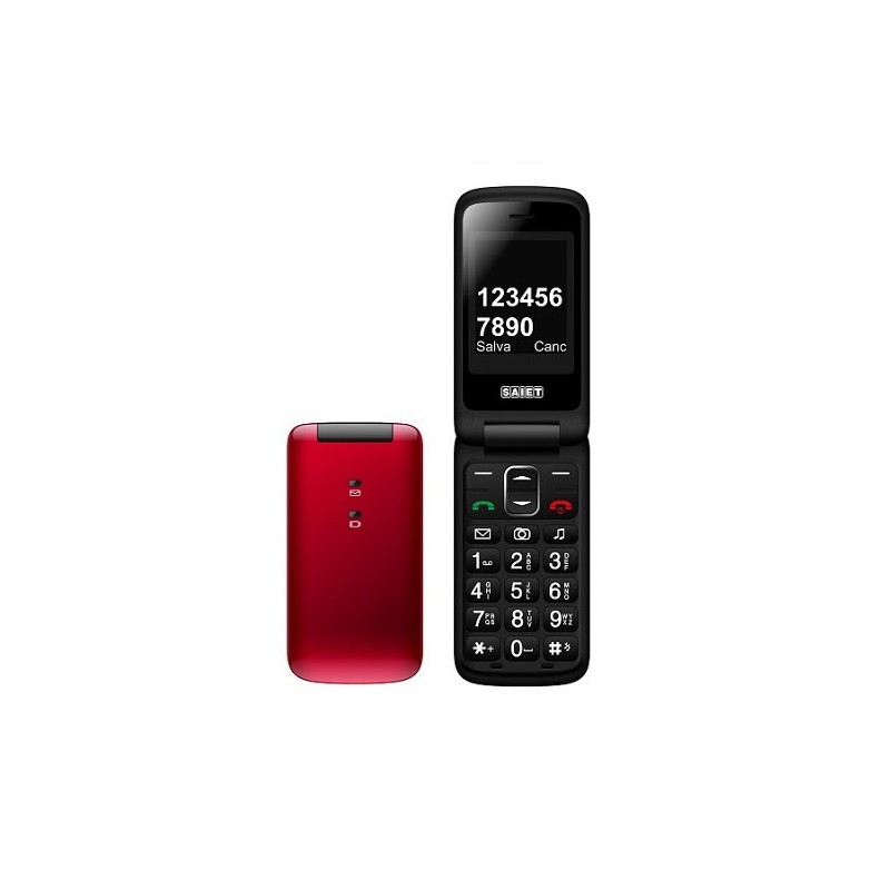 CELLULARE SAIET COMPACT-B FLIP ATTIVO RED