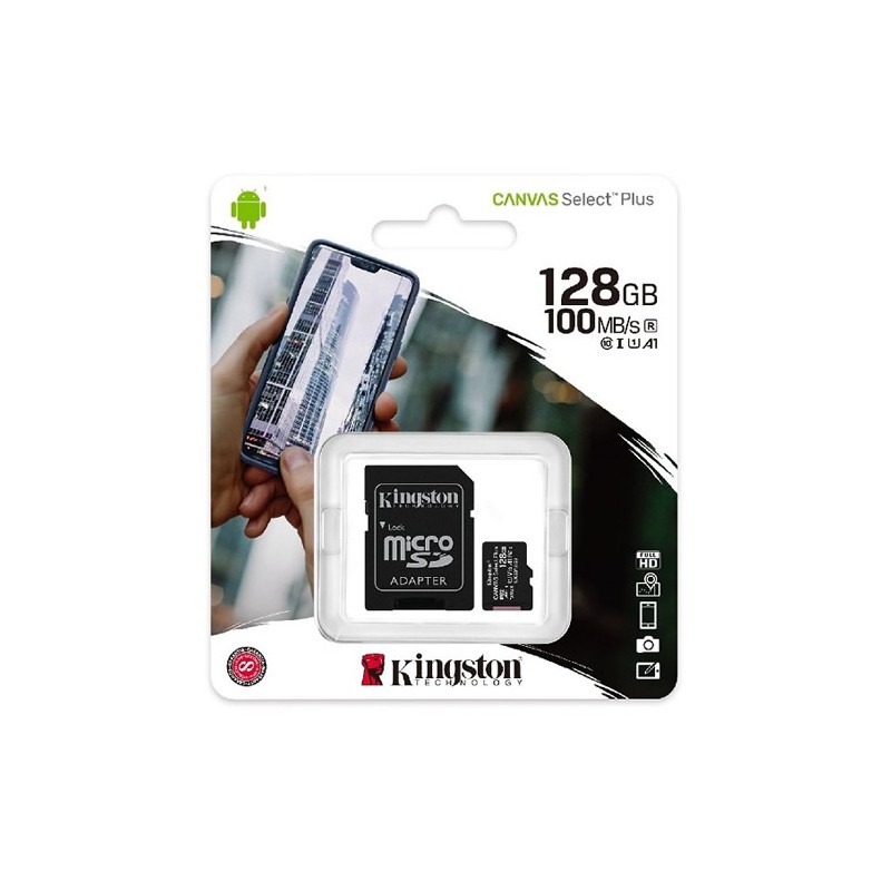 Memory Card Micro-SD 128GB Kingston Canvas UHS-l