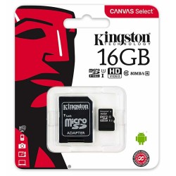 MICRO-SD 16GB KINGSTON CANVAS UHS-I