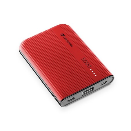 Power Bank 5.000 USB-C Rosso FREEPPT5USBCR Cellularline