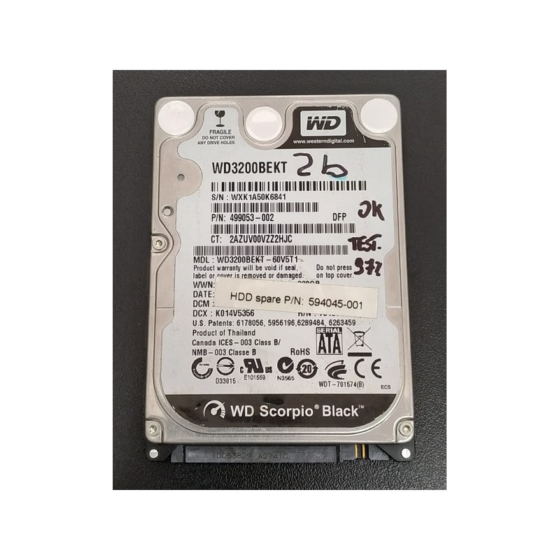 Hard Disk Netbook WesternDigital 320GB WD3200BEKT