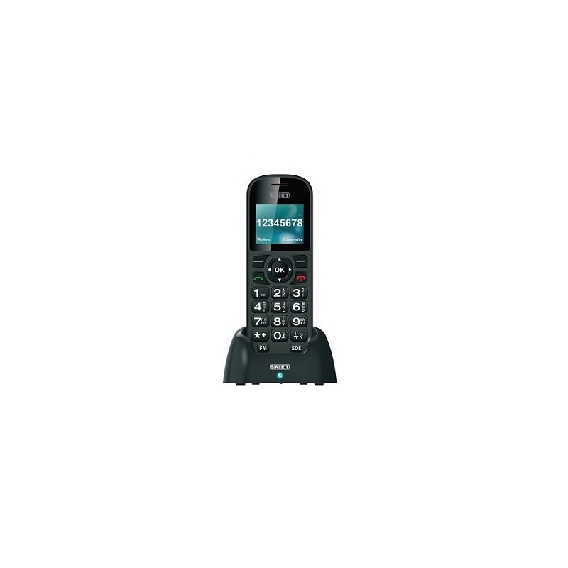 CELLULARE SAIET COMODO-B CON BASETTA TASTI GRANDI BLACK