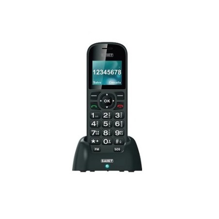 CELLULARE SAIET COMODO-B CON BASETTA TASTI GRANDI BLACK