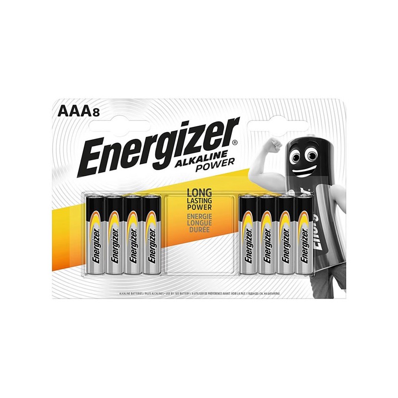 8 Batterie AAA Ministilo Energizer Alkaline Power LR03 1.5V