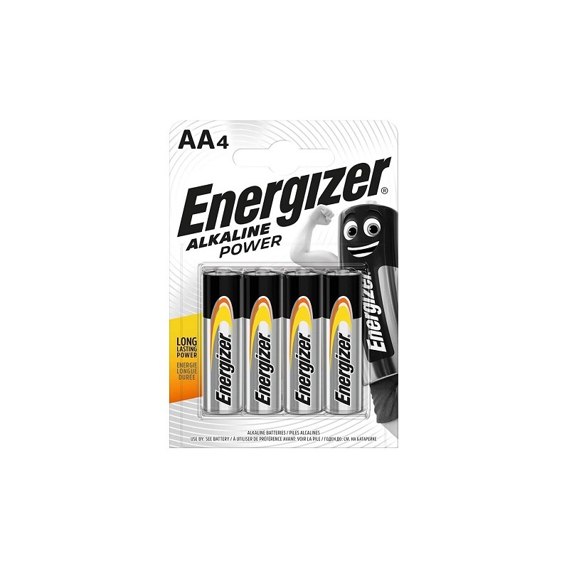 4 Batterie AA Stilo Energizer Alkaline Power LR6 1.5V