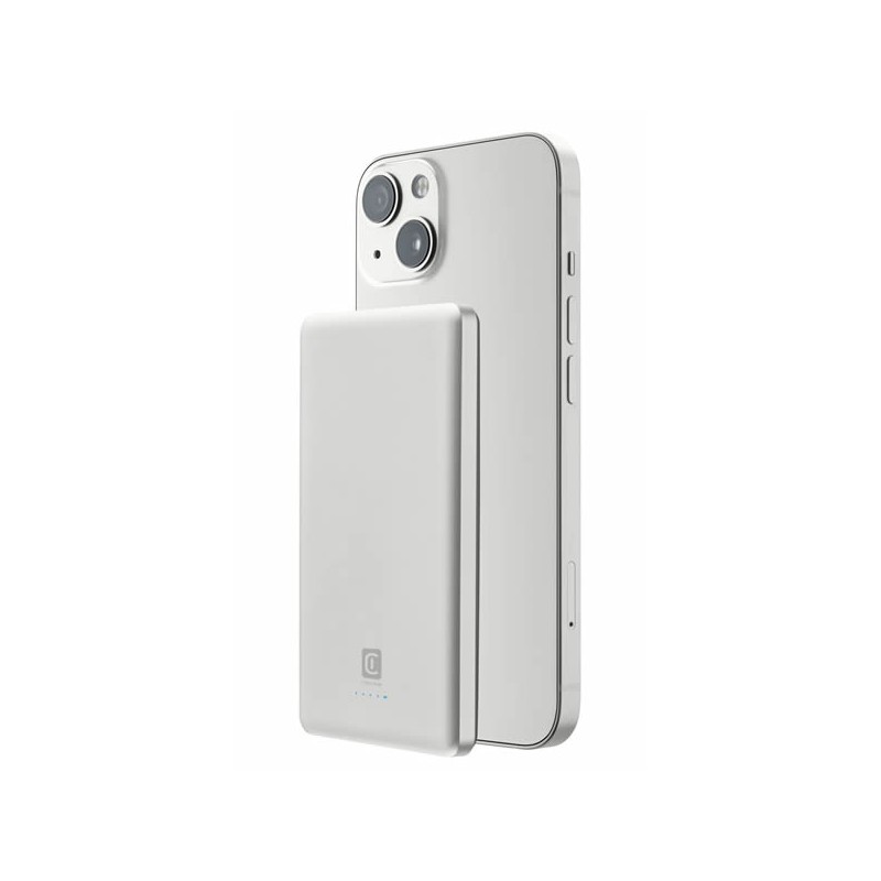 Power Bank Wireless da 5000mAh con tecnologia Mag Safe Cellularline Bianco PBMAGSLIM5000WIRW