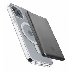 Power Bank Wireless da 5000mAh Mag Safe Cellularline Grigio PBMAGSLIM5000WIRD