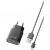 KIT CARICA BATTERIA RETE 1A MICROUSB NERO PLTCKIT1AMUSBK PLOOS