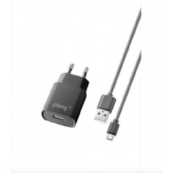 KIT Carica Batterie Rete 2A MICRO USB NERO PLOOS PLTCKIT2AMUSBK