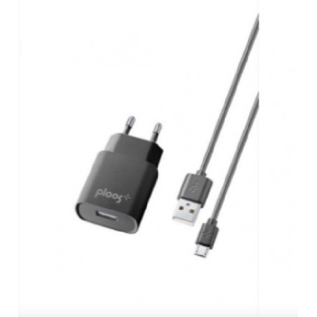 KIT Carica Batterie Rete 2A MICRO USB NERO PLOOS PLTCKIT2AMUSBK